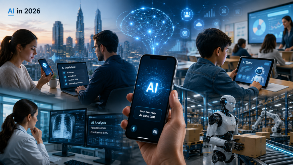 Artificial intelligence transforming work, education, healthcare, and daily life in 2026