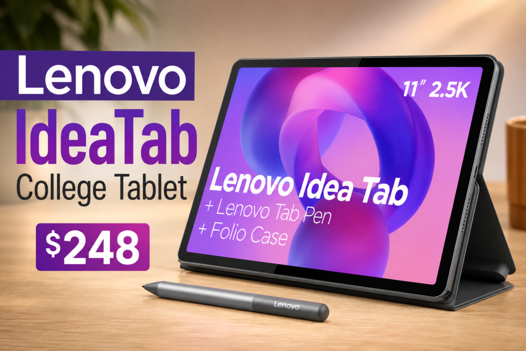 Lenovo Idea Tab College tablet with stylus pen and folio case bundle